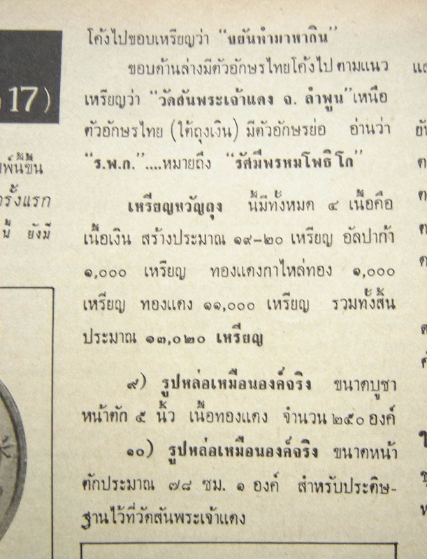 เหรียญขวัญถุงครูบาขันแก้ว ปี 2521 เนื้อทองแดง วัดสันพระเจ้าแดง จ.ลำพูน 